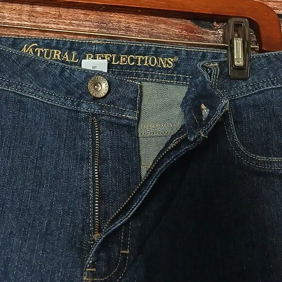 Natural Reflections Jeans 12 Tall Boot Cut Mid Rise Dark Wash Denim - Picture 6 of 7